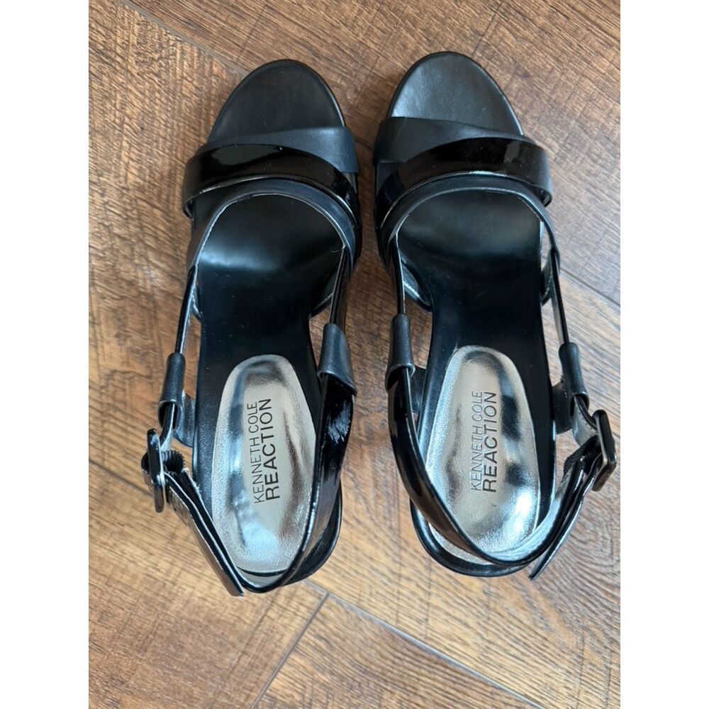 Kenneth Cole Reaction Black Ankle Strap Heels Size 7.5